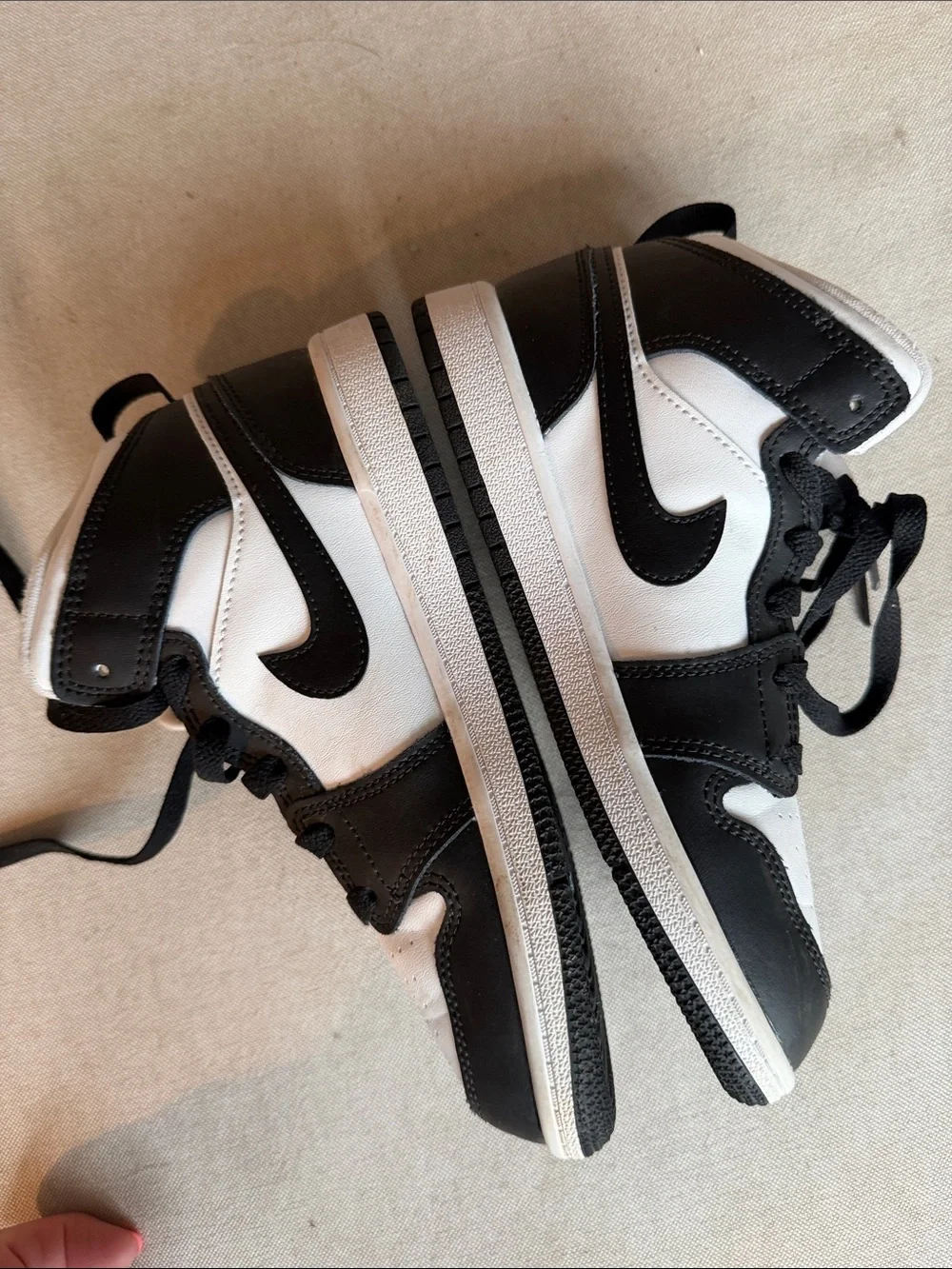 Jordan Kids Black, White & Iridescent High-Top Sneakers with Graphic Side Panel